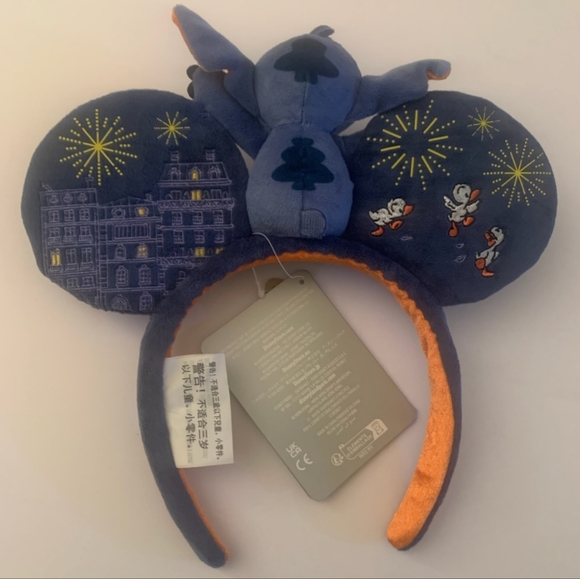 Disney Parks Disneyland Paris Stitch Plush  Minnie Mouse Ears Headband, New